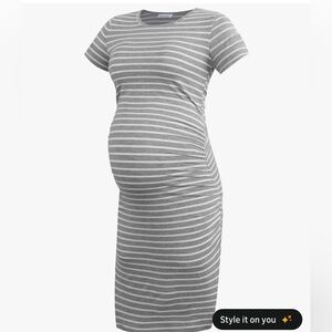 Smallshow Women's Short Sleeve Maternity Dress Ruched Pregnancy dress